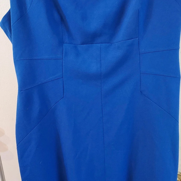 Calvin Klein Royal Blue Sleeveless Square Neck Shealth Dress in Size 12 - Picture 4 of 12
